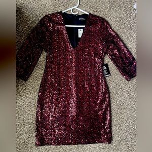 Express multicolored sequin mini dress.